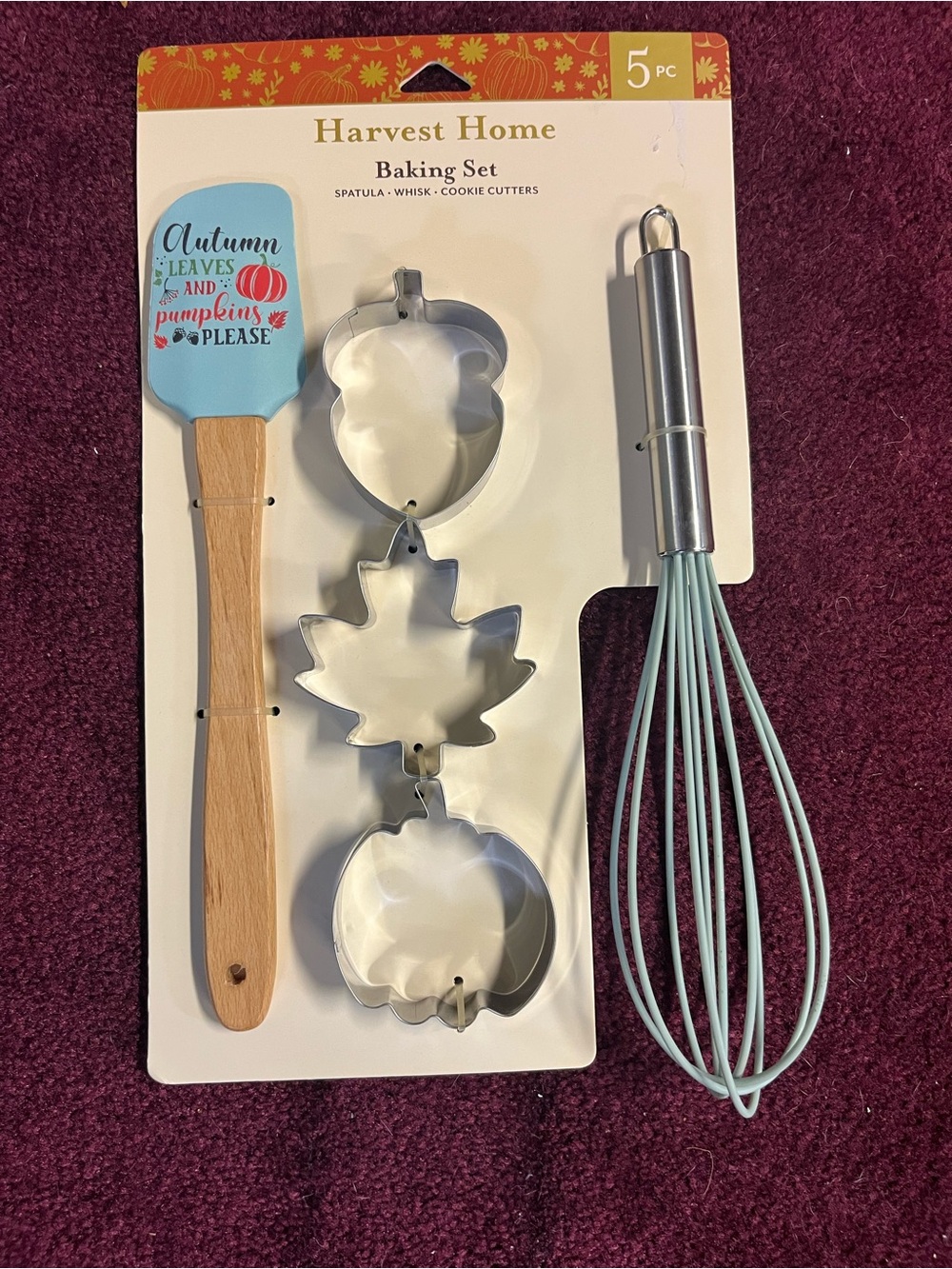 Fall themed Baking Set – Spatula, Whisk & Cookie Cutters